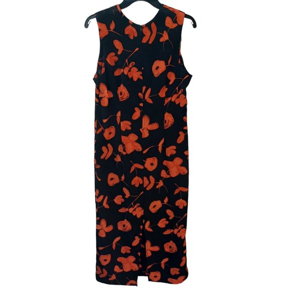Cato Studio C Black And Orange Floral Dress Size 14 - Picture 2 of 4